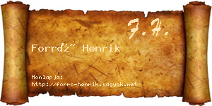 Forró Henrik névjegykártya