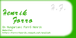 henrik forro business card